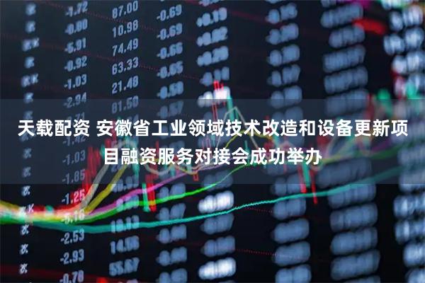 天载配资 安徽省工业领域技术改造和设备更新项目融资服务对接会成功举办